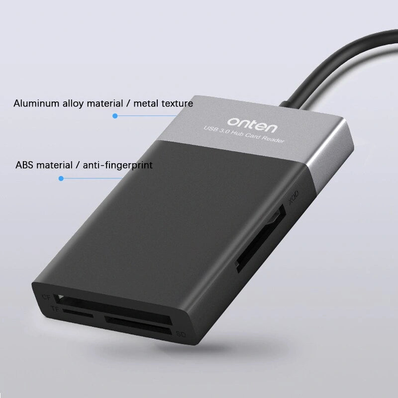 Onten 6 in 1 Multi Function Card Reader (2 USB 3.0, XQD, CF, SD, Micro-SD)