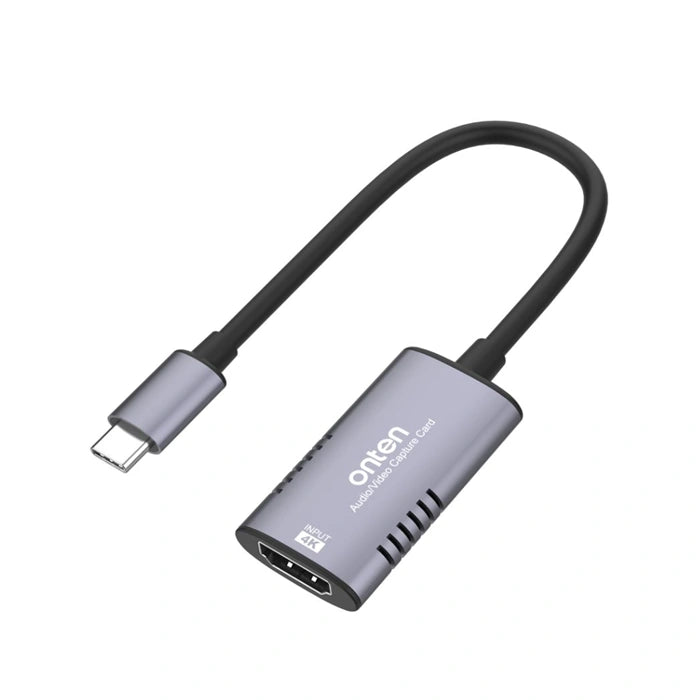 Onten OTN-US323 USB-C Video Capture Card | 4K Input | Plug & Play HDMI to Type-C Adapter