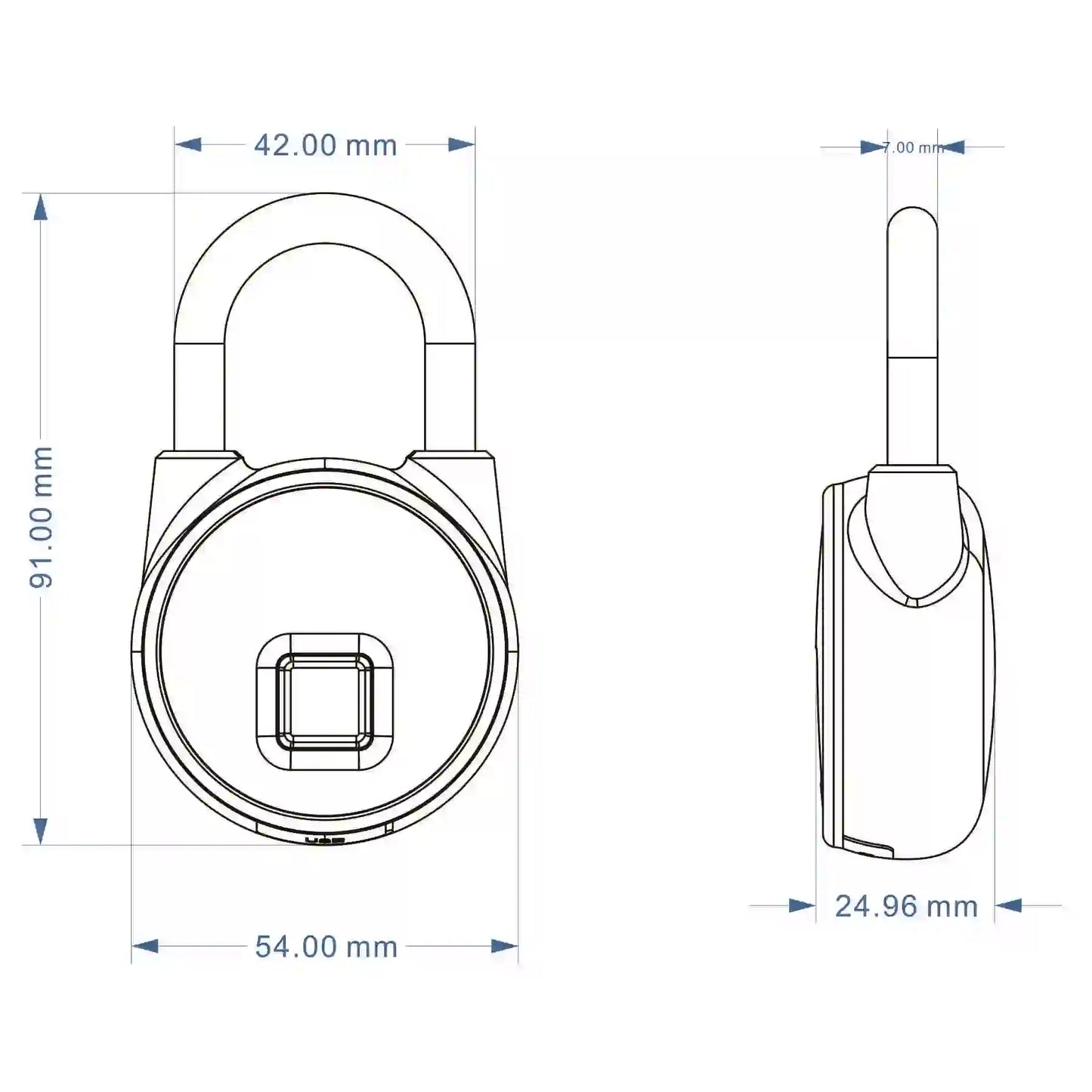Proflash PR-P22 Smart Digital Fingerprint Padlock, Anti-theft, No Key, No Password, Waterproof IP66, USB Rechargeable