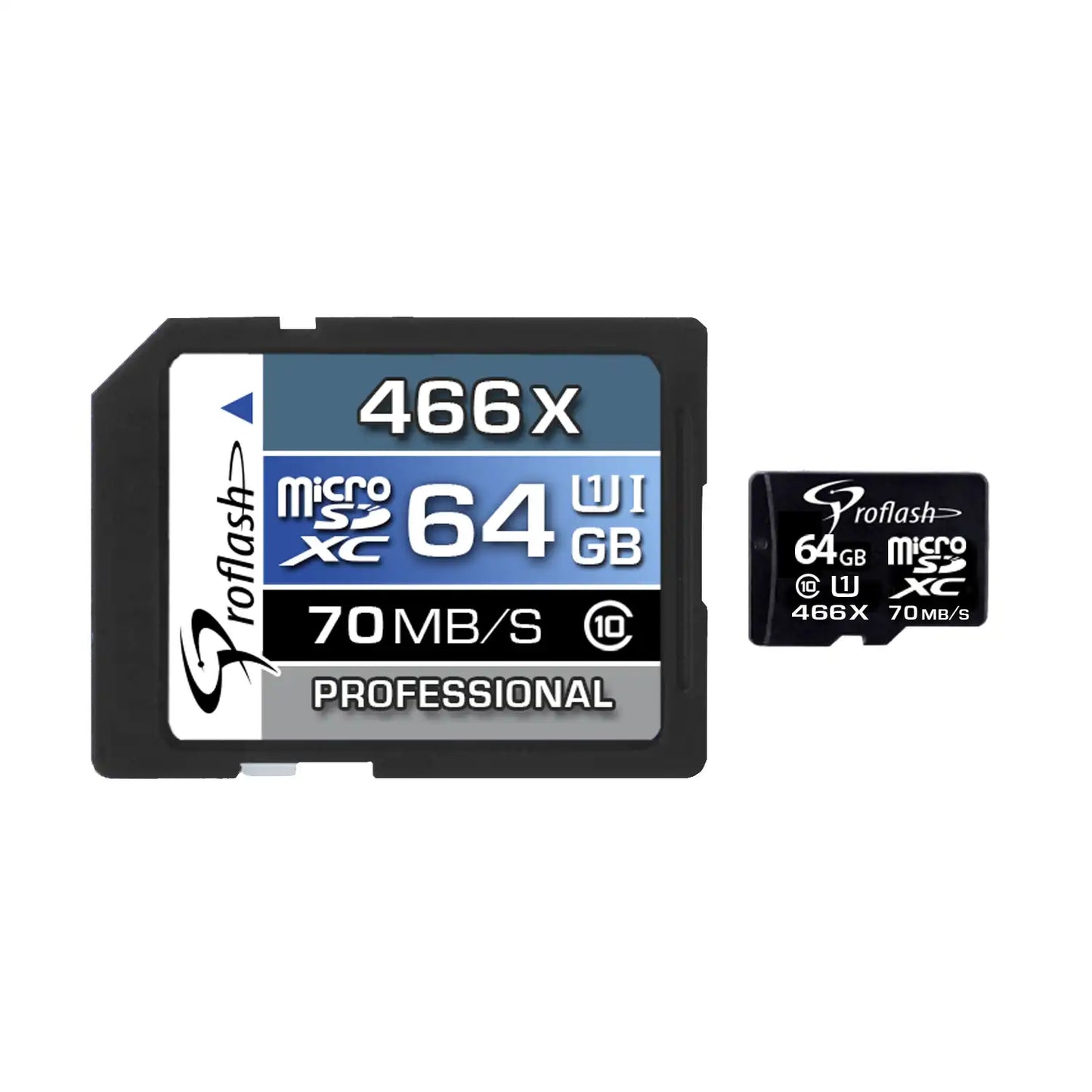 Proflash 64GB Memory Card Micro-SDXC 64GB Class 10 UHS-I With Adapter / 6724