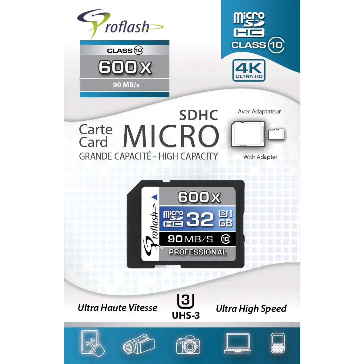 Proflash Memory Card Micro-SDHC 32GB Class 10 UHS-I U3 4K With Adapter / 6731