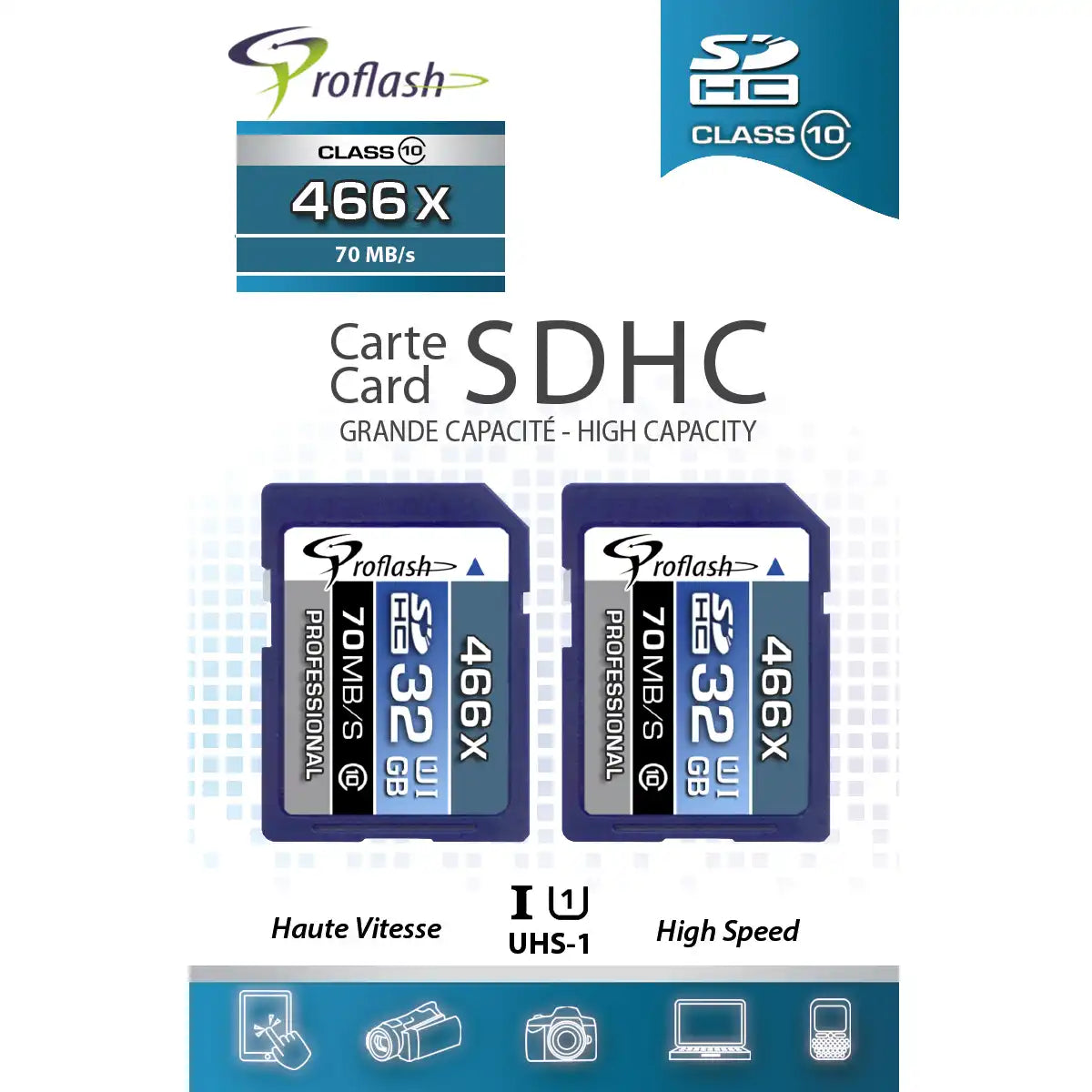 Proflash Memory Card 32GB & SDHC Card Class 10 USH-I U1 / 6939