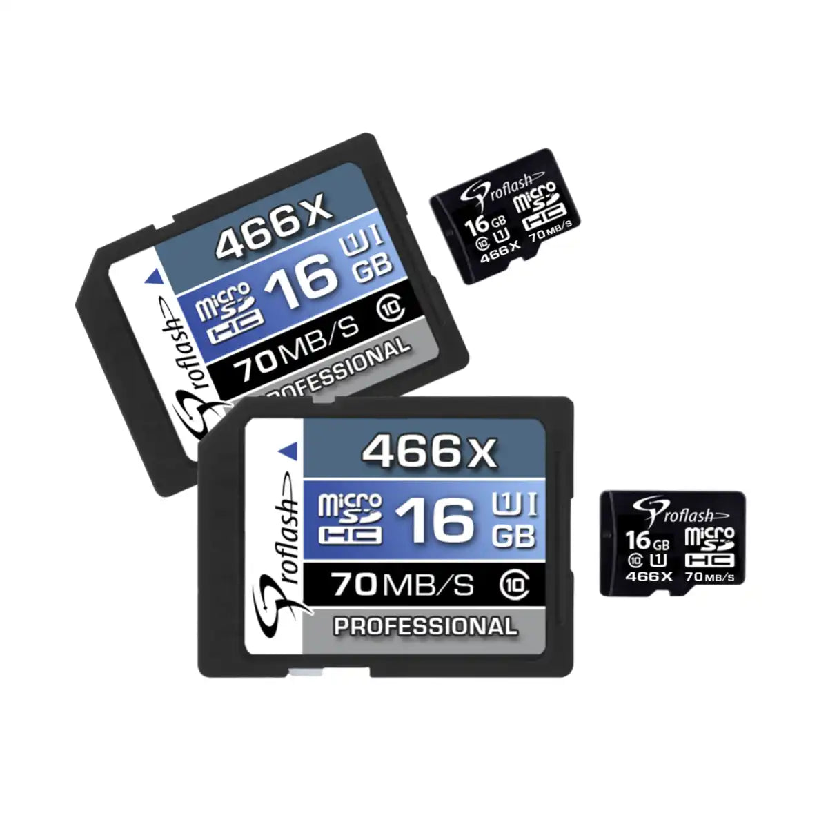 Proflash Memory Card Micro-SDHC 16GB Class 10 UHS-I With Adapter 2 Pack 6722-2