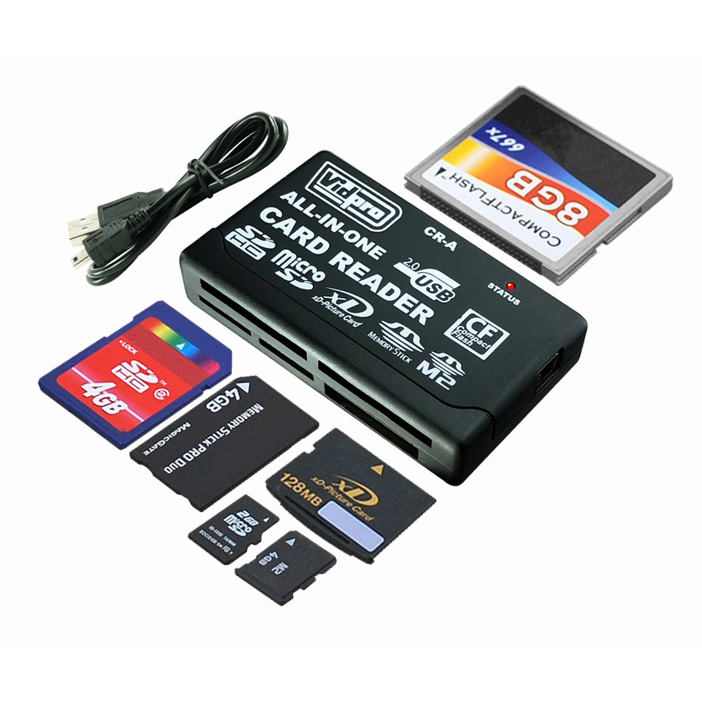 Vidpro 6-Slot All-In-One USB 2.0 Card Reader