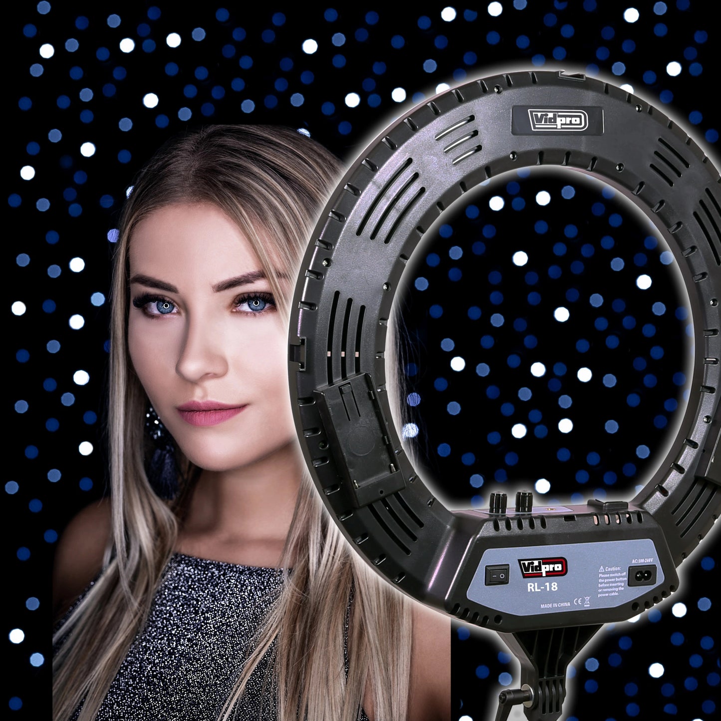 Vidpro Model RL-18 LED 18” Ring Light Kit with Stand and Case
