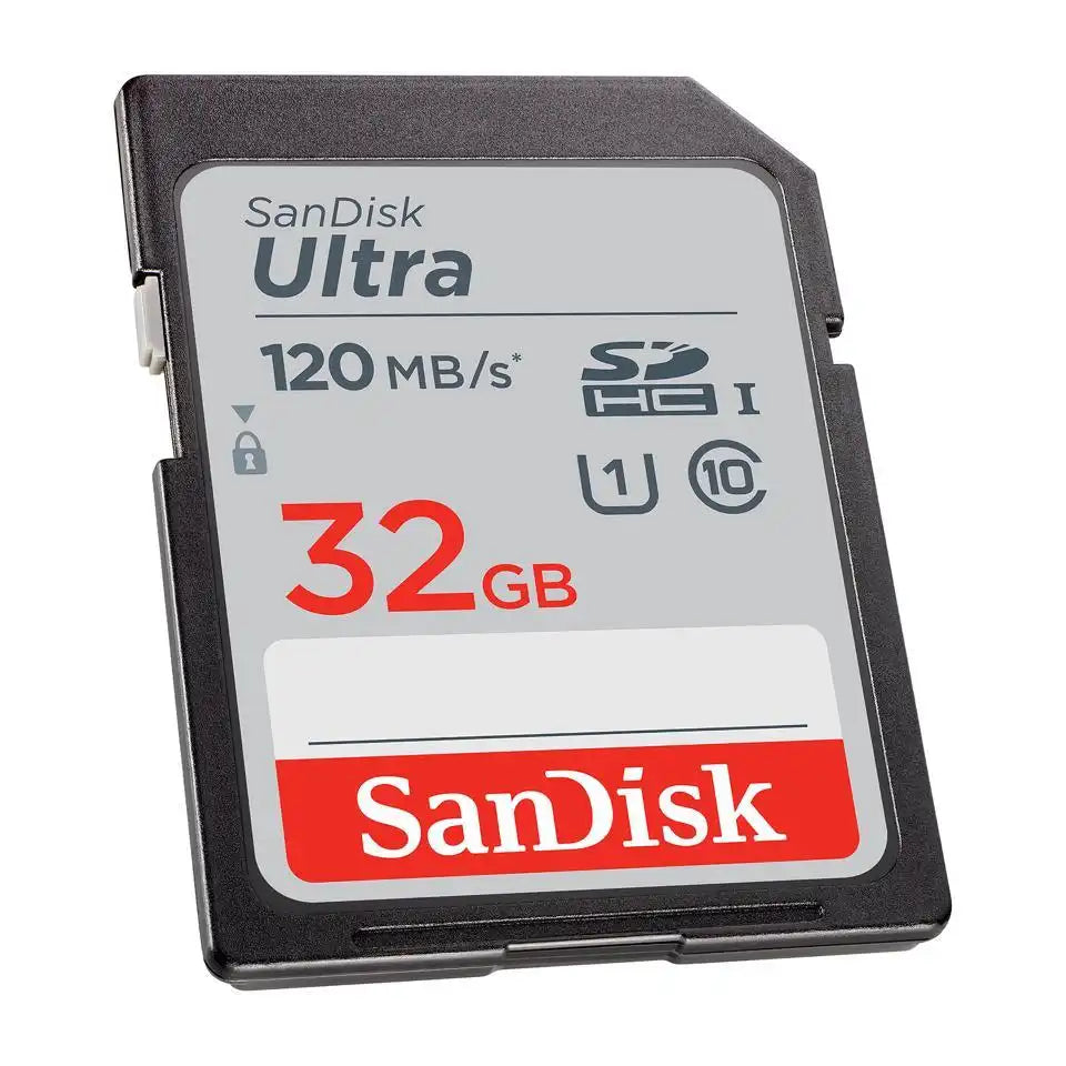 Carte SanDisk Ultra SDHC, 32 Go, U1, classe 10, Lecture : 120 Mo/s,