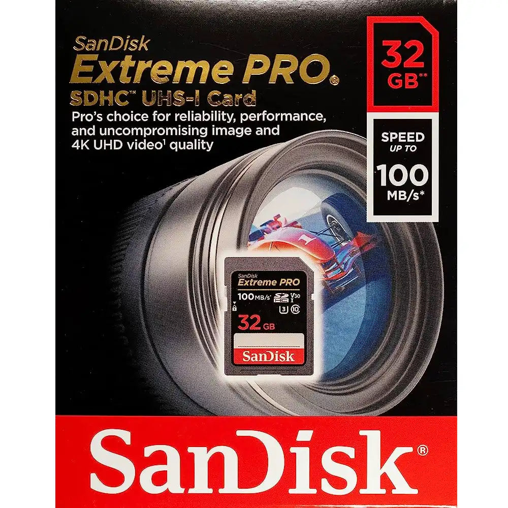 SanDisk 32GB Extreme PRO SDHC UHS-I Memory Card – 100MB/s Read, 90MB/s Write, V30, Class 10