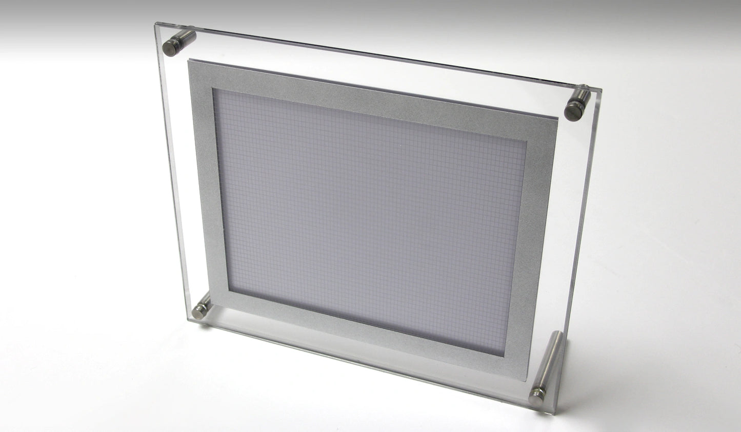 Acrylic Ultra Slim LED Light Box / Photo Frame (Silver Outline) 5,79’’ x 7,80’’