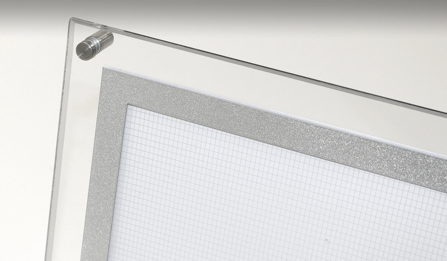 Acrylic Ultra Slim LED Light Box / Photo Frame (Silver Outline) 10,75’’ X 12,76’’