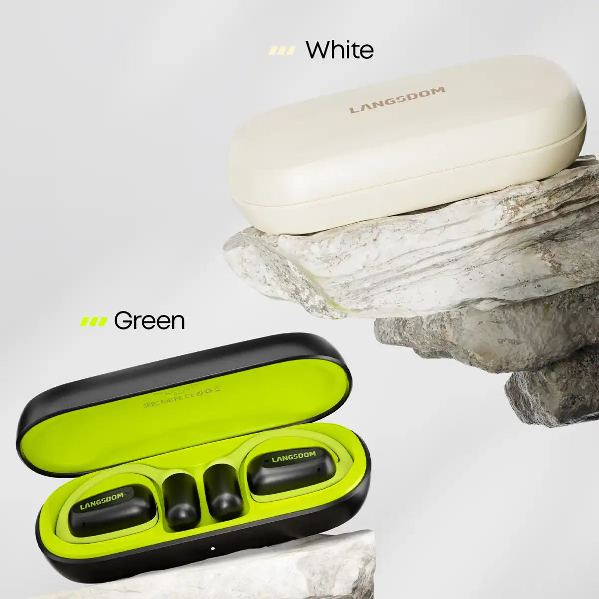 Langsdom Airfit Open-Ear Wireless Earbuds | Touch Control | Waterproof & Ultra-Lightweight - TS15
