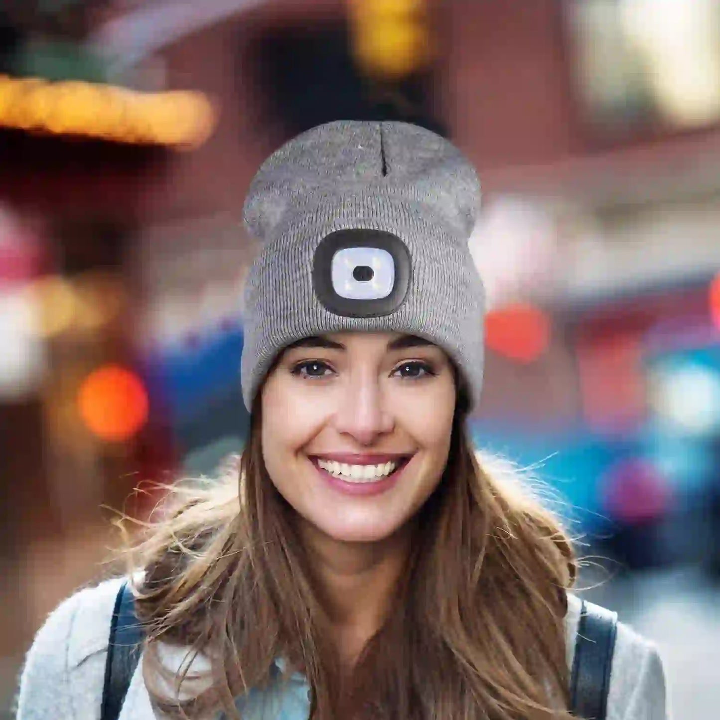 Led Headlamp Hat/Tuque Ultra Bright 4 Led – 120 lumens – Color Gray