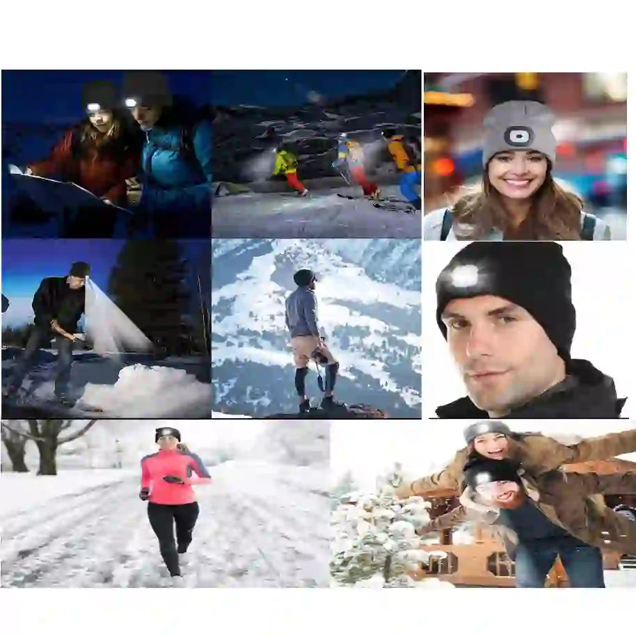 Led Headlamp Hat/Tuque Ultra Bright 4 Led – 120 lumens - Color Black