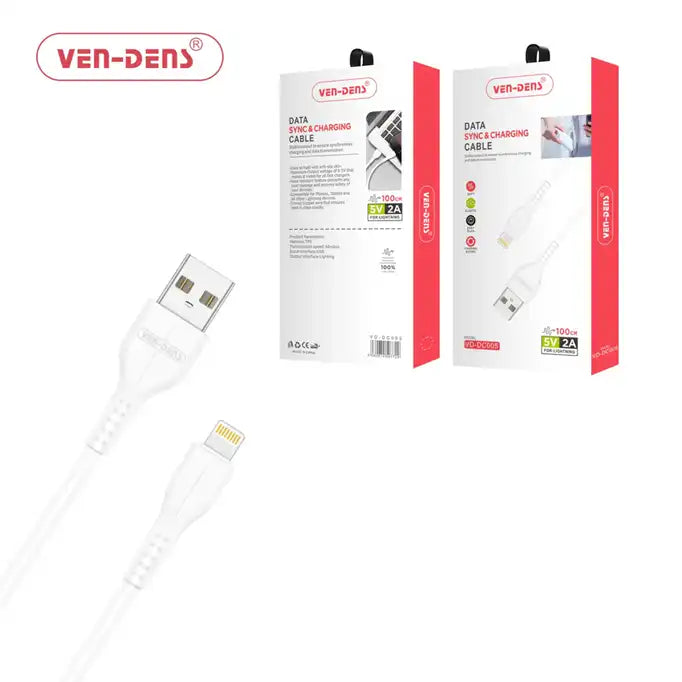 Ven-Dens Data Cable 2m ( 6,5Ft ) USB-A to Lightning - VD-DCD03-2M
