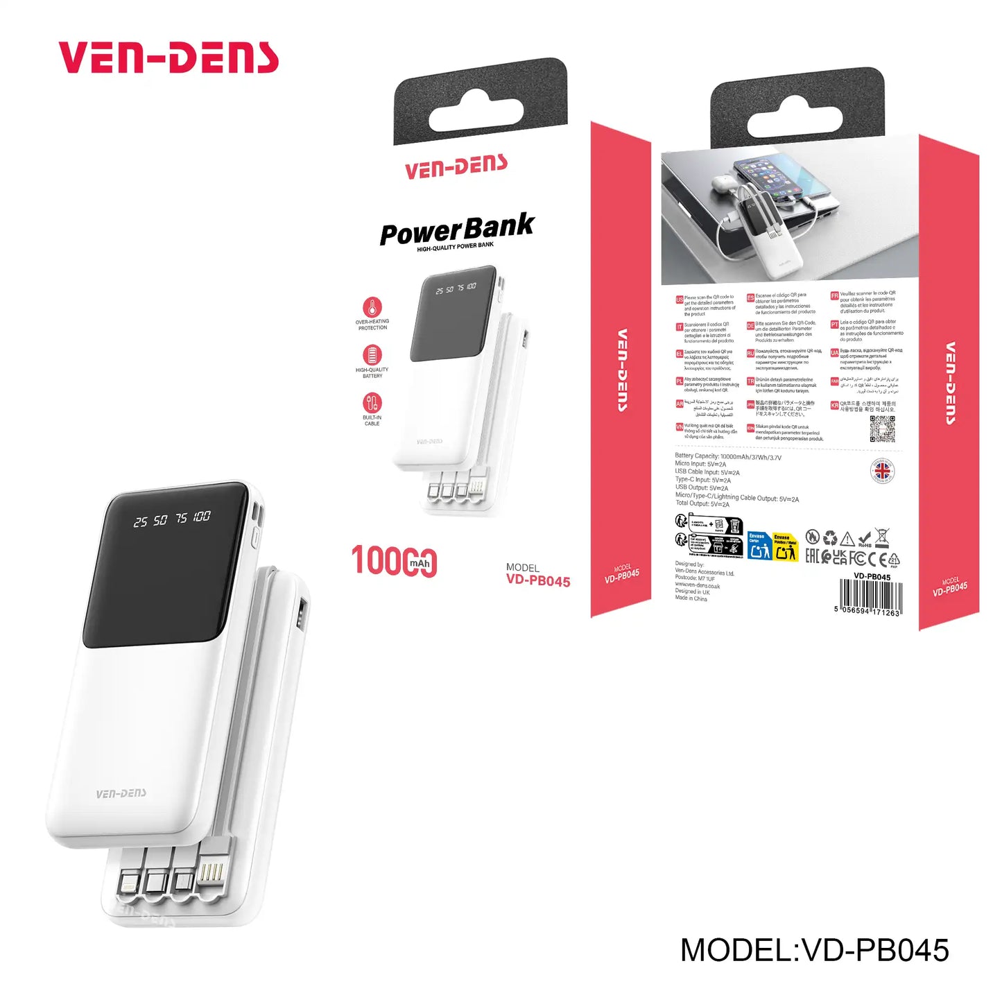VEN-DENS Power Bank VD-PB045 - Power Redefined