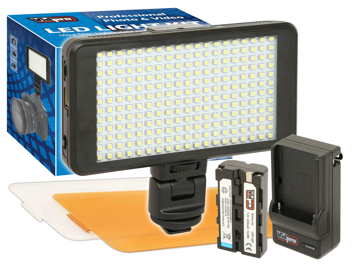 Ultra-Slim Series LED On-Camera Video Rechargeable Lights LED-230 Kit