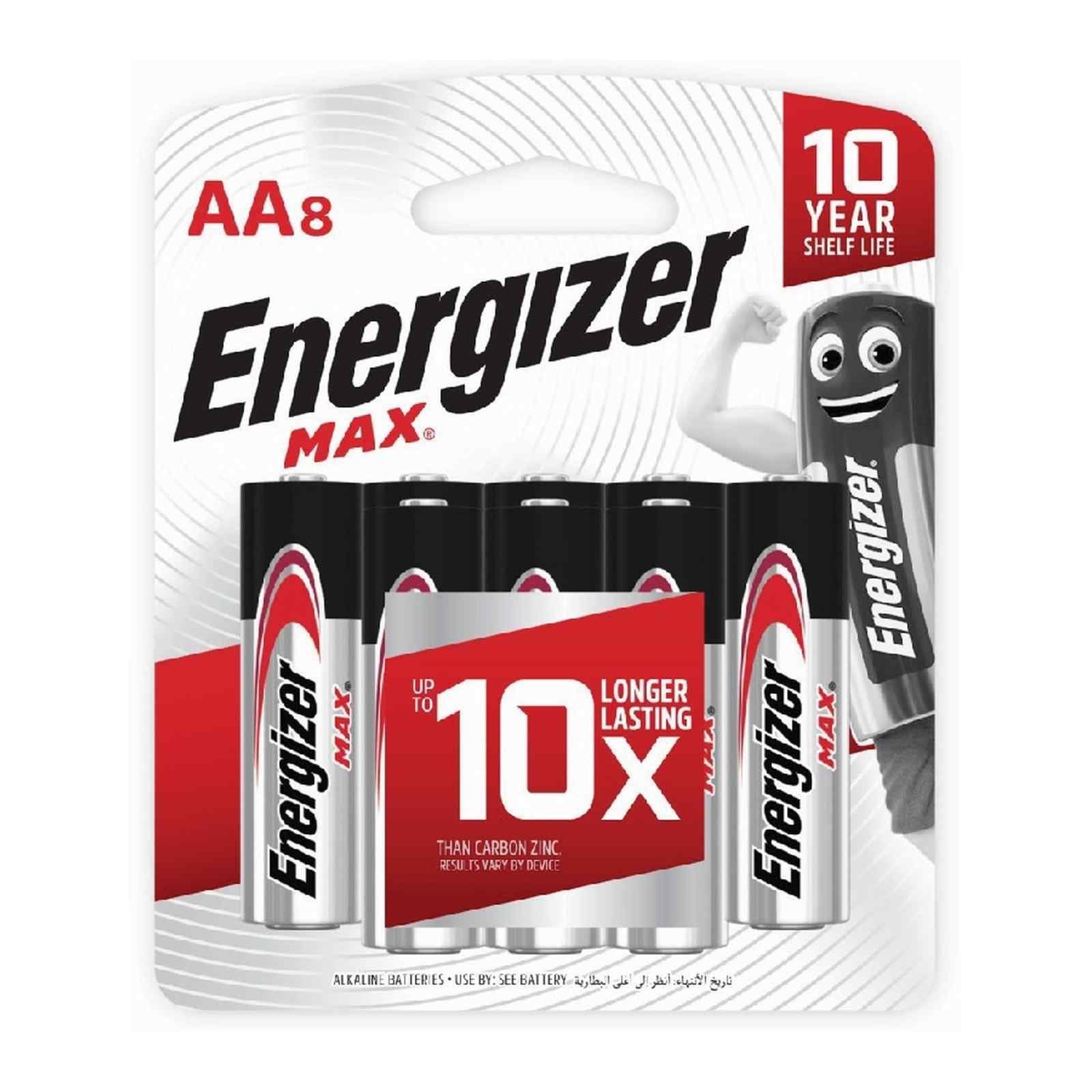 Batteries Alkaline Energizer MAX®  AA Package of 8 ( E91BP8 ) - Proflash