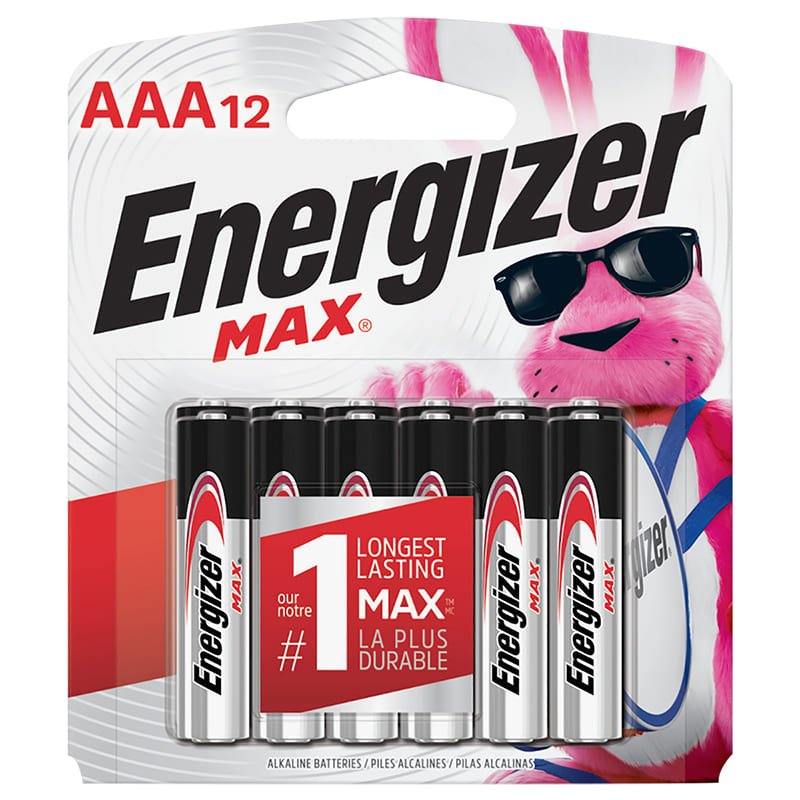 Batteries Alkaline Energizer MAX® AAA Package of 12 ( E92BP12 ) - Proflash