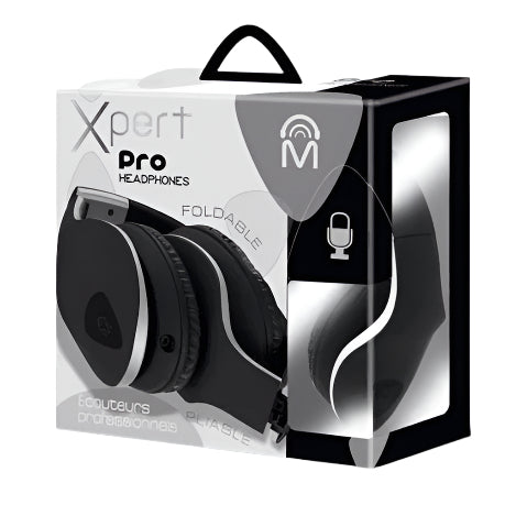 M Xpert DJ Headphones with Mic - Black/Silver (61858) - Proflash