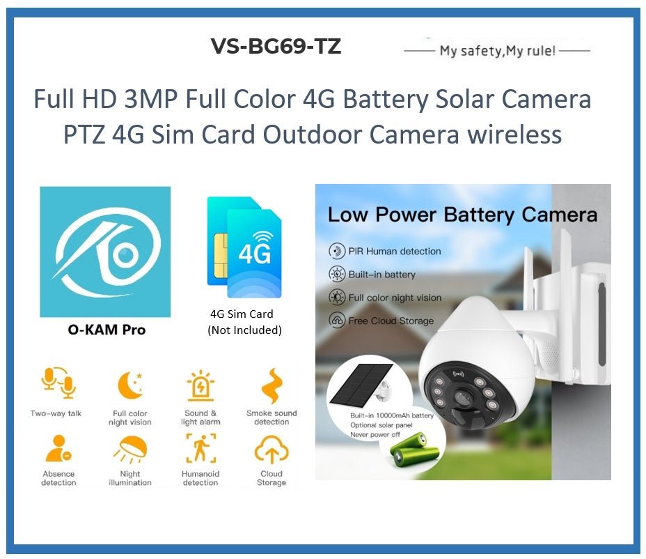 Security Camera Model: VS - BG69 - TZ 4G LTE - Proflash