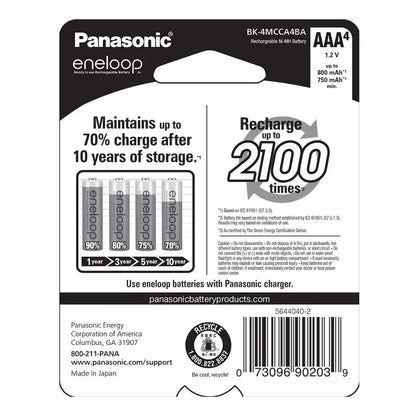Battery Panasonic 4-AAA Ni-MH Rechargeable 2000mah 4 Pack 1.2V  10096