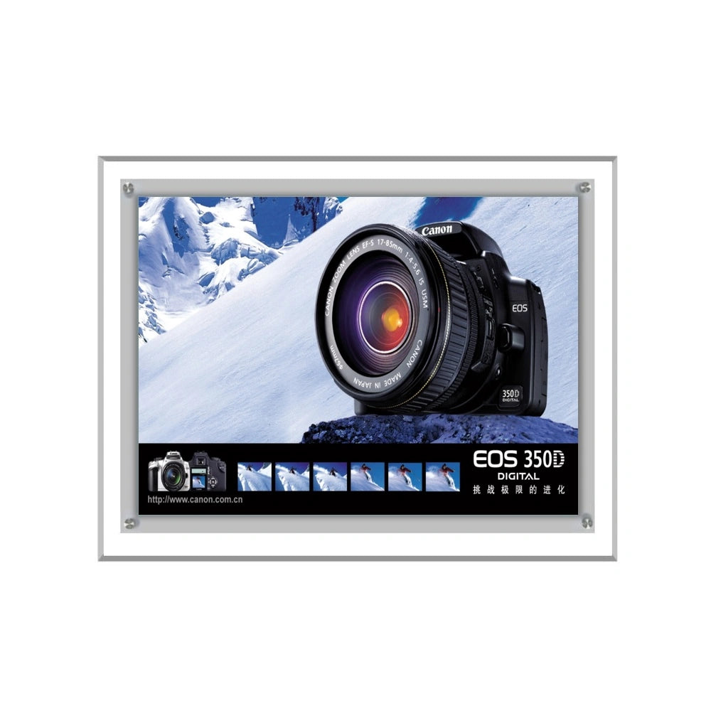 Acrylic Ultra Slim LED Light Box / Photo Frame  (Silver Outline) 35,5’’ X 59’’