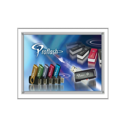Acrylic Ultra Slim LED Light Box / Photo Frame  (Silver Outline) 35,5’’ X 59’’