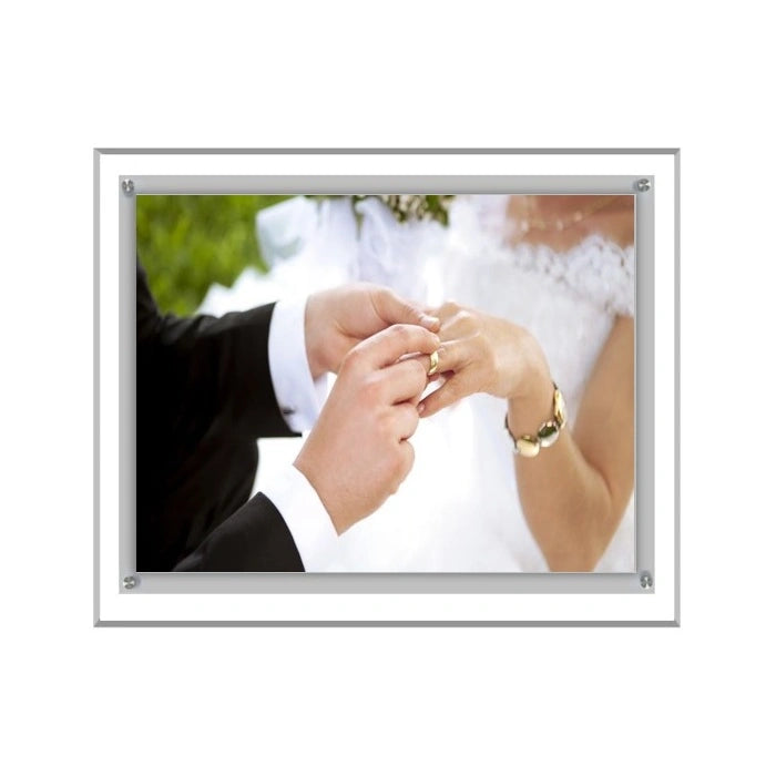 Acrylic Ultra Slim LED Light Box / Photo Frame  (Silver Outline) 5,79’’ x 7,80’’