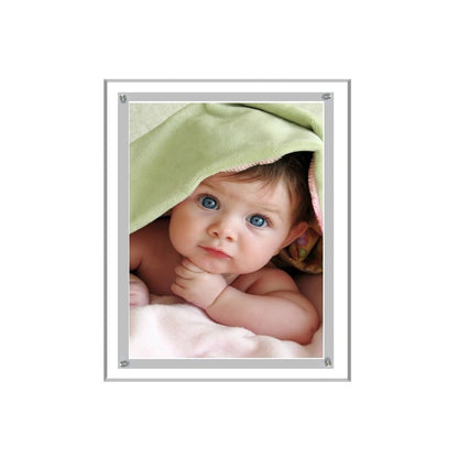 Acrylic Ultra Slim LED Light Box / Photo Frame  (Silver Outline) 6,81’’ X 8,81’’