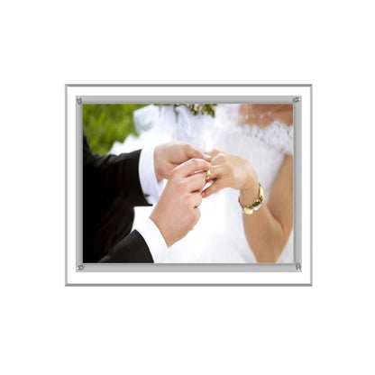 Acrylic Ultra Slim LED Light Box / Photo Frame  (Silver Outline) 6,81’’ X 8,81’’