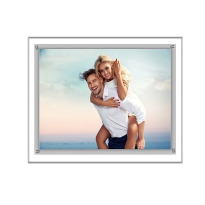 Acrylic Ultra Slim LED Light Box / Photo Frame  (Silver Outline) 10,75’’ X 12,76’’