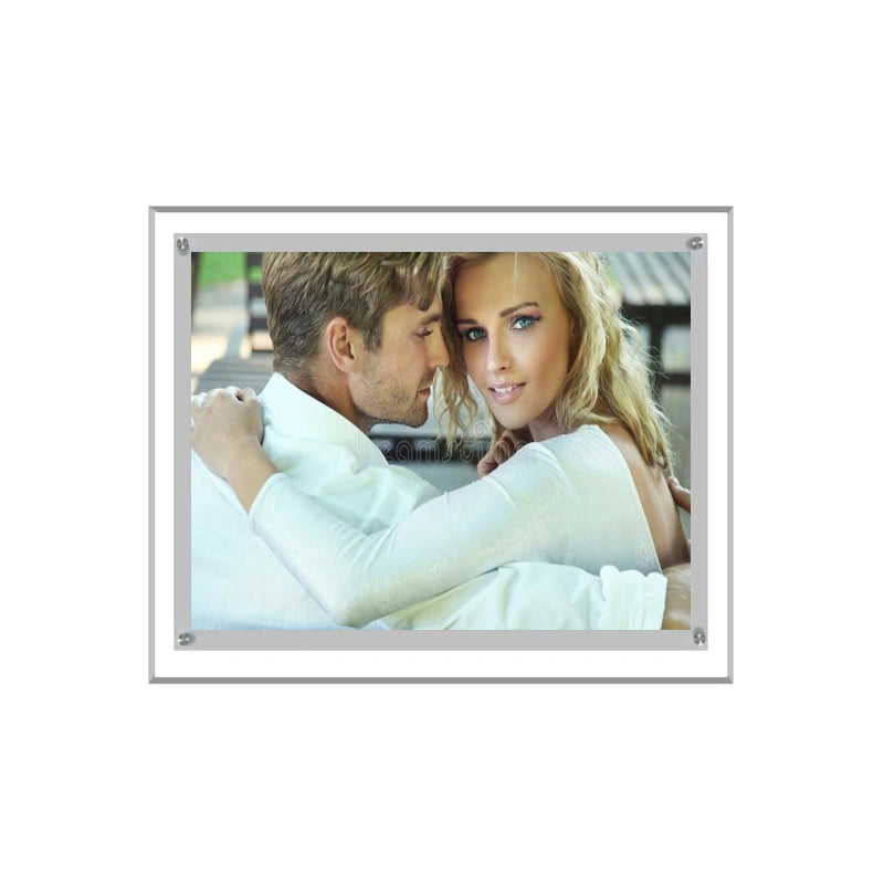 Acrylic Ultra Slim LED Light Box / Photo Frame  (Silver Outline) 12,76’’ X 14,76’’