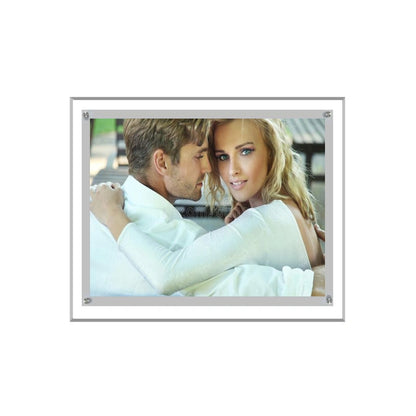 Acrylic Ultra Slim LED Light Box / Photo Frame  (Silver Outline) 12,76’’ X 14,76’’
