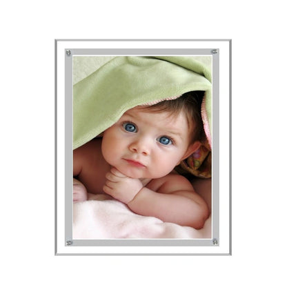 Acrylic Ultra Slim LED Light Box / Photo Frame  (Silver Outline) 12,76’’ X 14,76’’