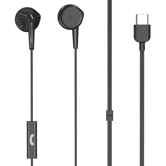 Wired USB-C Earphones with Mic – Clear Audio, Instant Connection