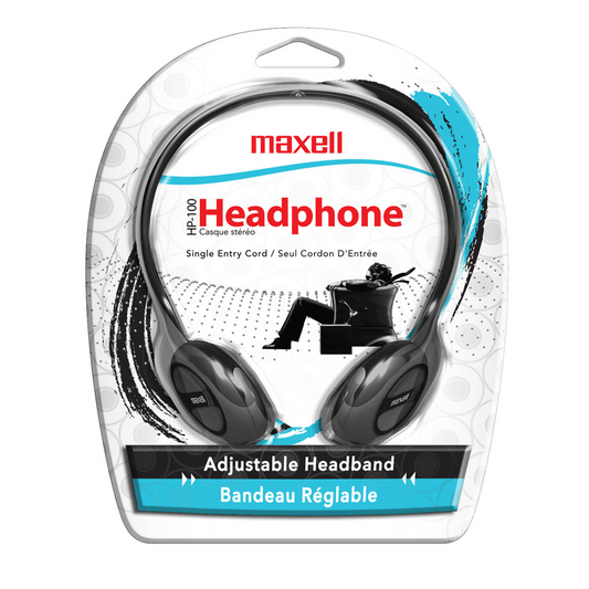 Maxell HP-100 Headphones Black - 190319