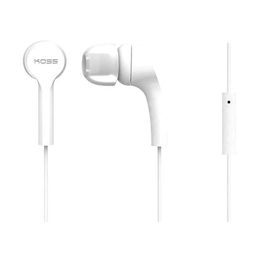 Koss KEB9i Earbuds ( White ) With Microphone  4-foot cord (1.2M) and 3.5mm plug- 190387