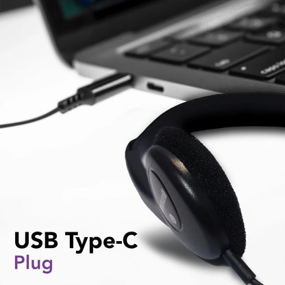 Maxell Foam Cup Headphone HP-101 With Microphone USB Type-C Cord Length 6Ft.