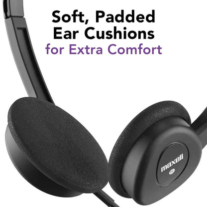 Maxell Foam Cup Headphone HP-101 With Microphone USB Type-C Cord Length 6Ft.