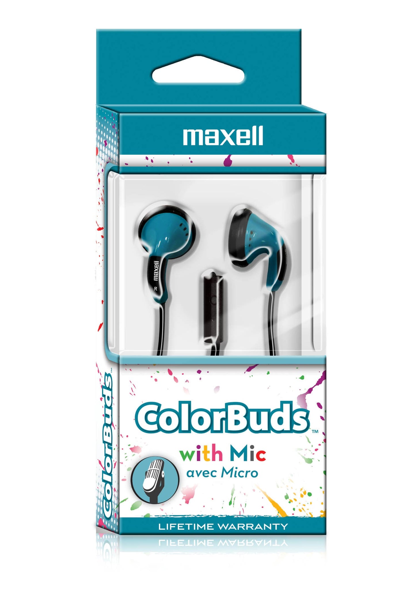 Maxell Color Buds Earbuds with Built-In Micro (Color Blue) - 199711