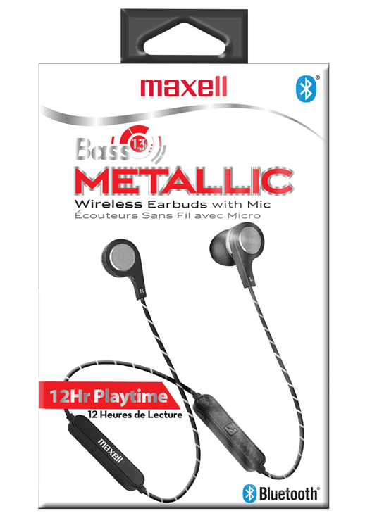 Maxell 199836 Bass 13 Wireless Bluetooth Earbuds Metallic Charcoal