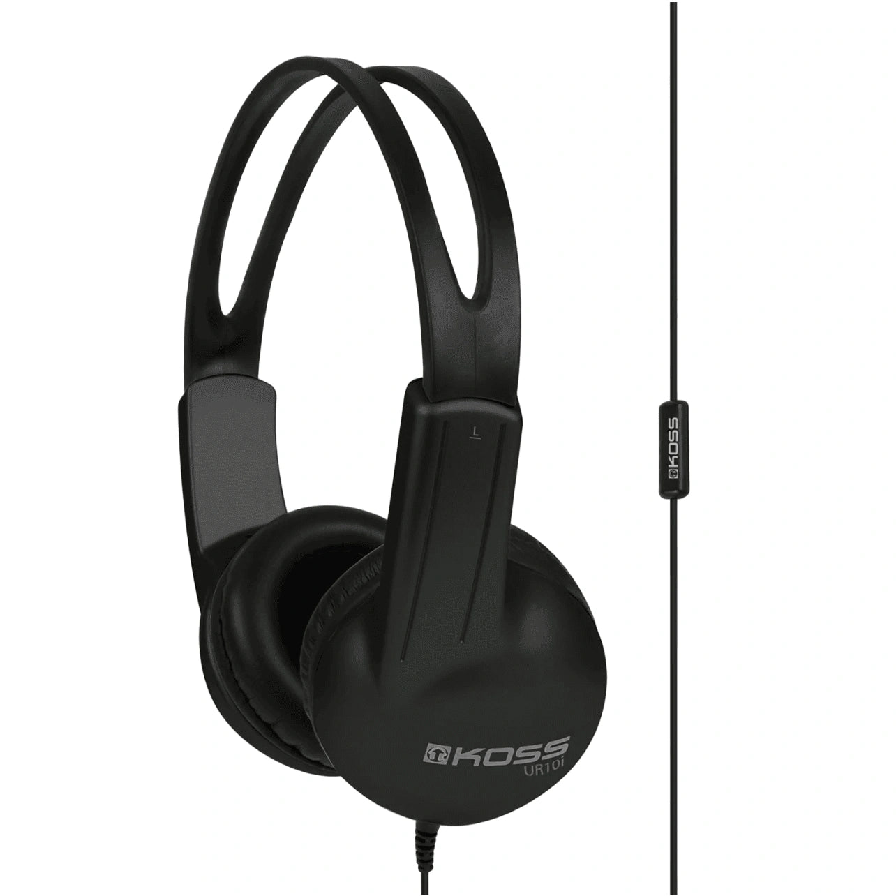 Casque léger Koss UR10i, noir, microphone, prise jack 3,5 mm - 184515