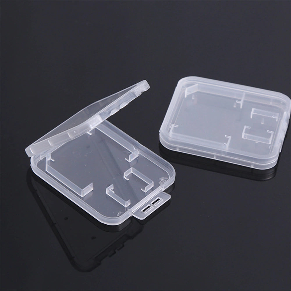 CF SD SDHC Micro-SD Memory Card Cases Protection Plastic Transparent Storage Box