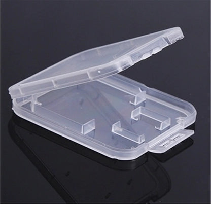 CF SD SDHC Micro-SD Memory Card Cases Protection Plastic Transparent Storage Box
