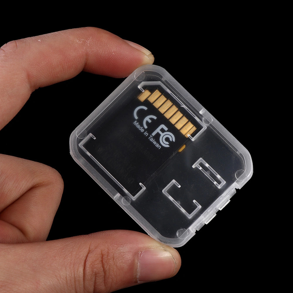 CF SD SDHC Micro-SD Memory Card Cases Protection Plastic Transparent Storage Box