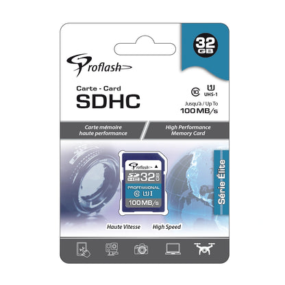Proflash 32GB SDHC Memory Card – UHS-I, Class 10, 100MB/s