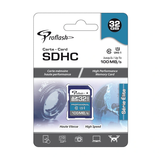 Proflash 32GB SDHC Memory Card – UHS-I, Class 10, 100MB/s