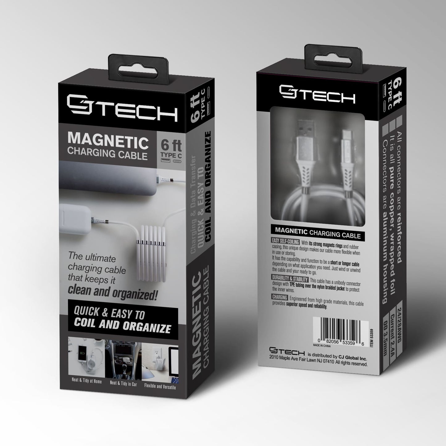 3D Magnetic Charging Cable 6FT Type-C White - 53359