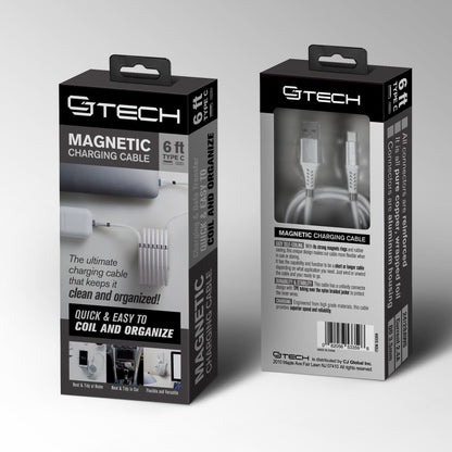 3D Magnetic Charging Cable 6FT Type-C White - 53359