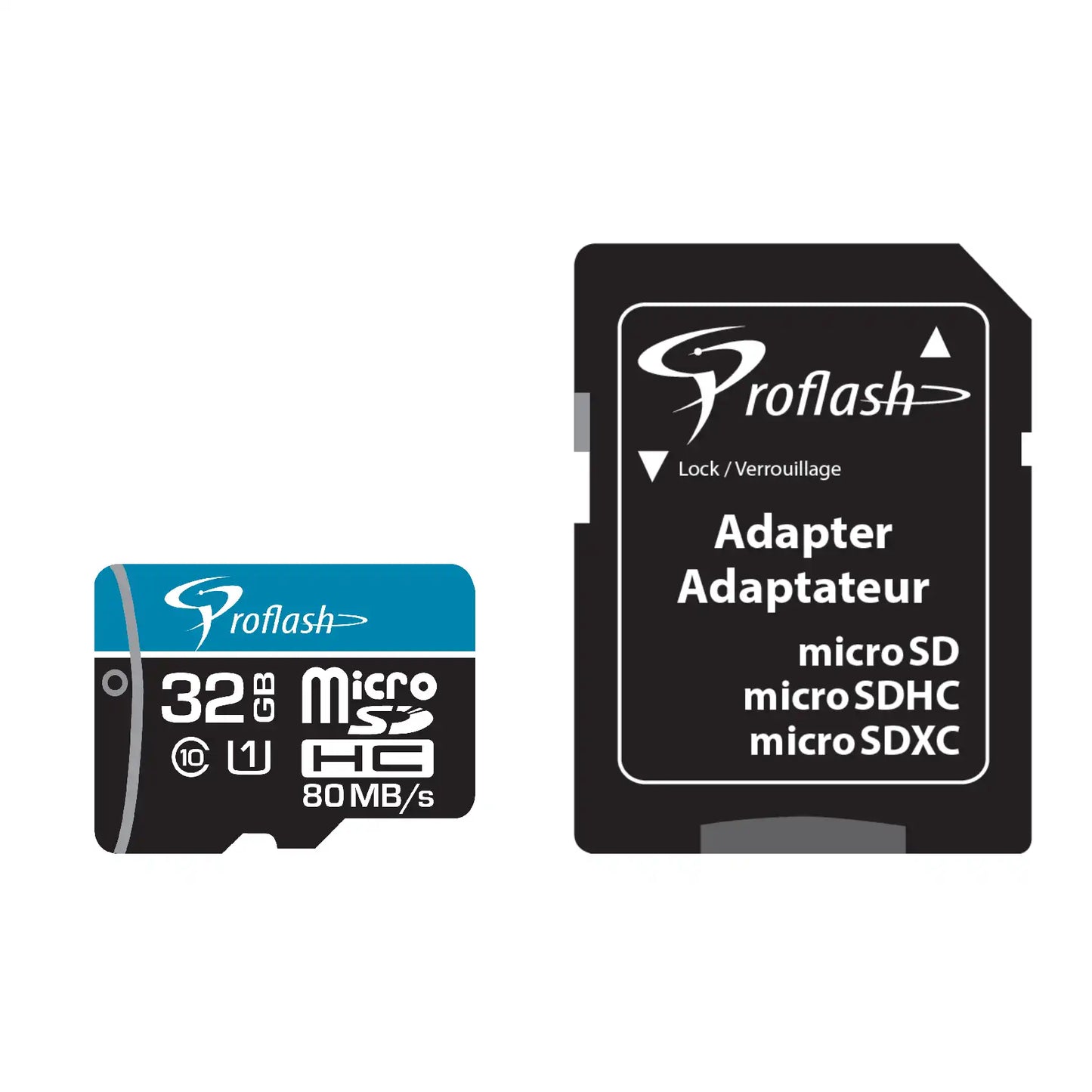 ProFlash 16GB Micro SDHC Memory Card – Class 10 UHS-1, 80MB/s High-Speed SD Card with Adapter for Cameras, Phones, Drones, and Security Systems