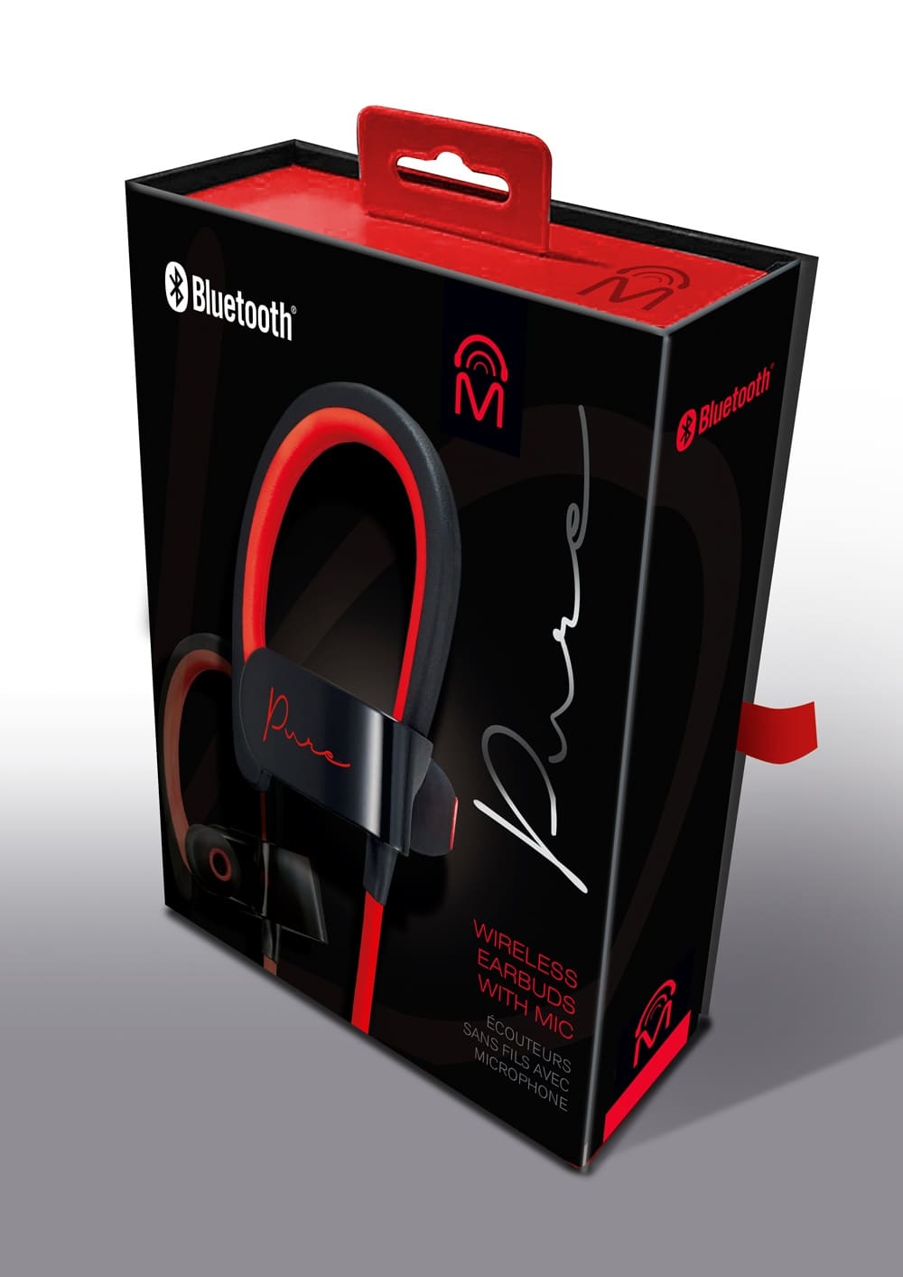 M Pure In-Ear Wireless Bluetooth Earbuds  Red & Black - 72324